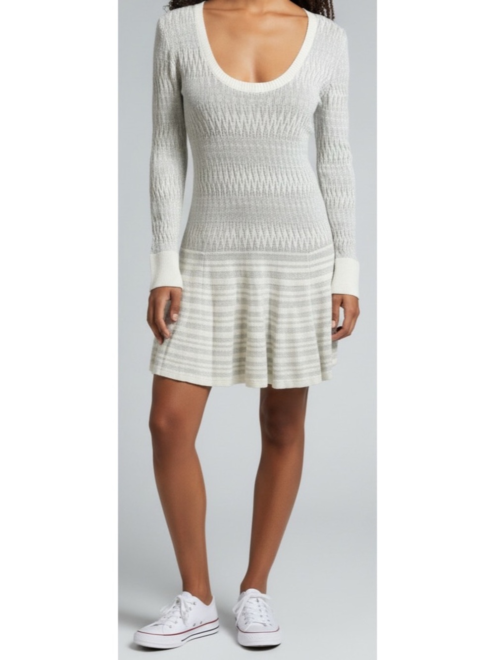 Victoria’s Secret Medium White Sparkly Silver Knit Drop Waist Dress